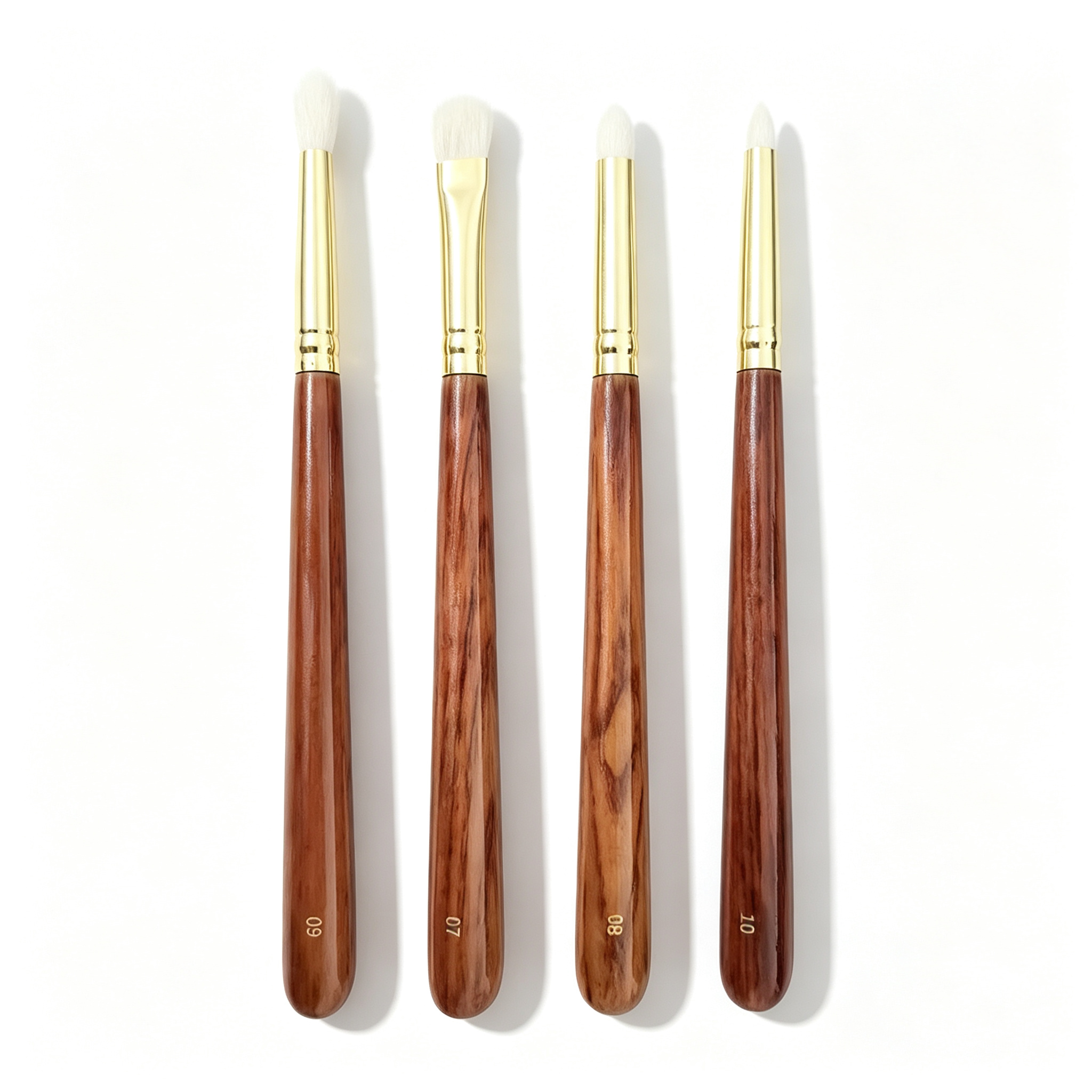 Natural Wood & Gold 4-Piece Set